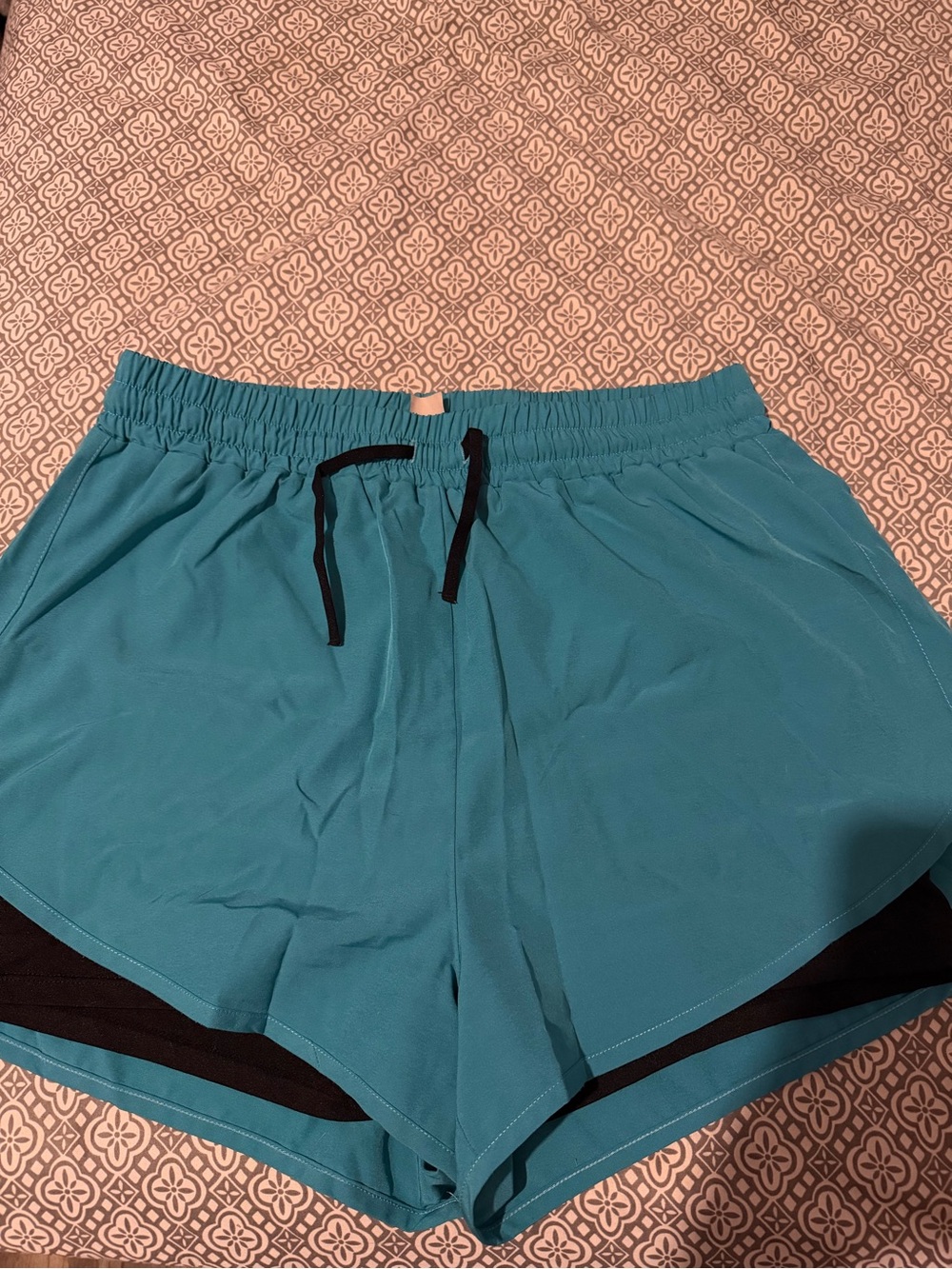 Women’s Athletic Shorts in Teal with Black Trim